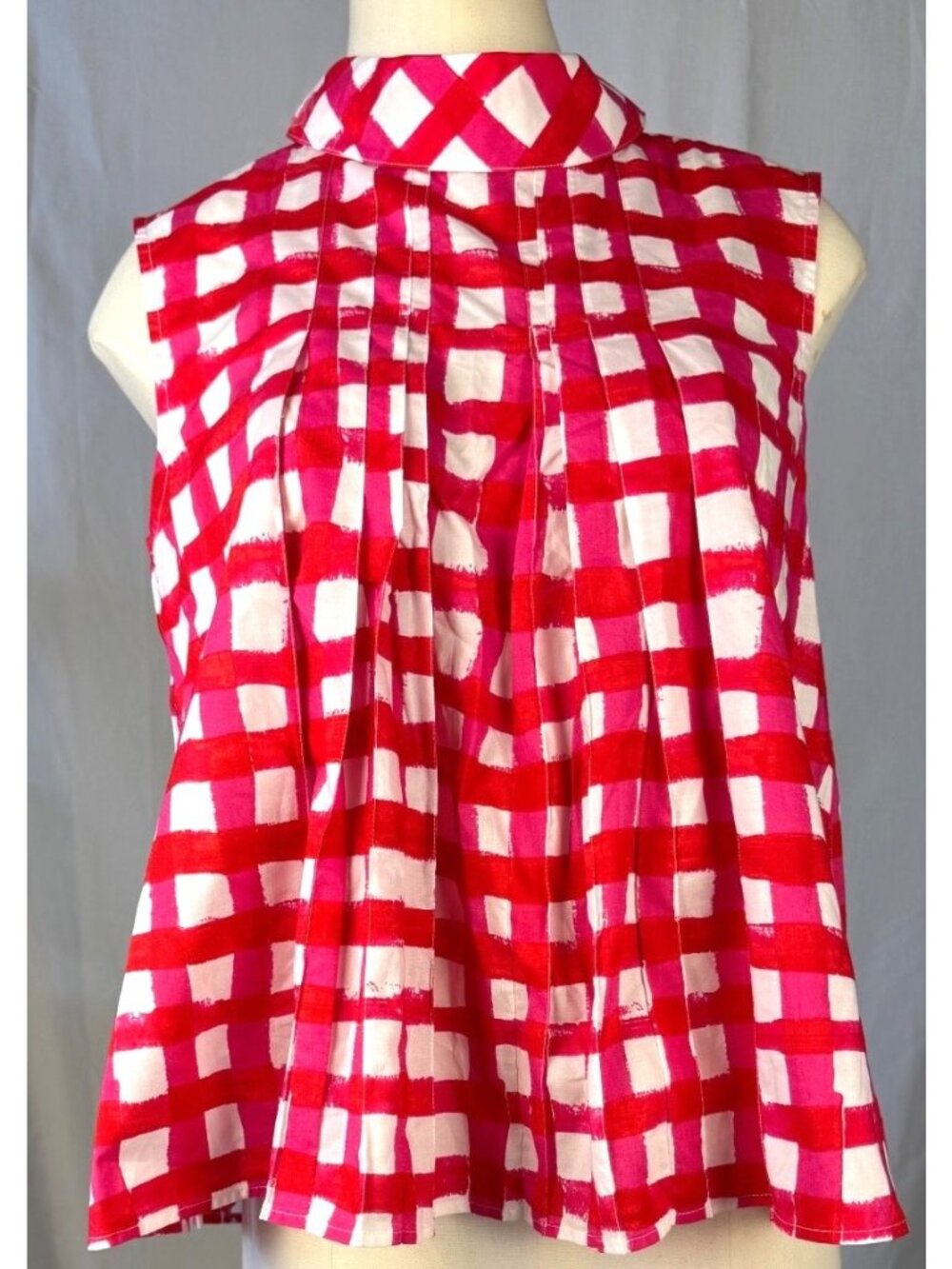 Marni X Uniqlo Womens Sleeveless Red & White Checkered Top XS
